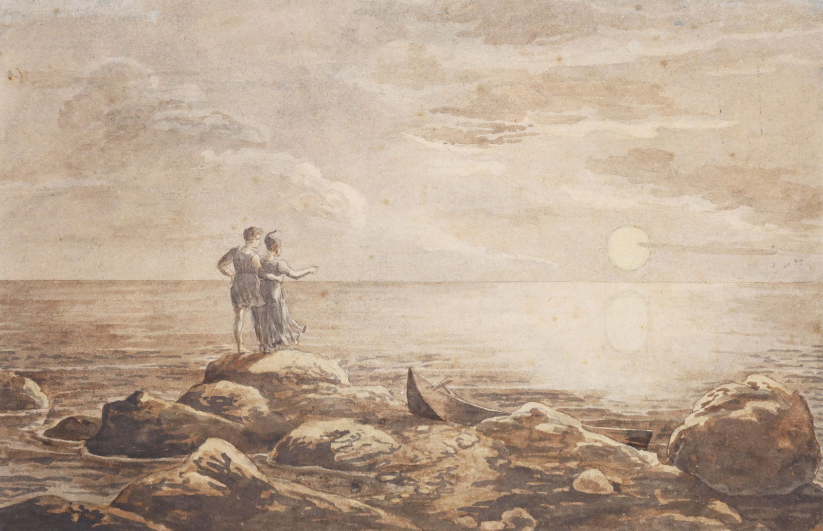 Carl Gustav CARUS (1789 - 1869). "Mondaufgang an der Meeresküste". (1 of 11)