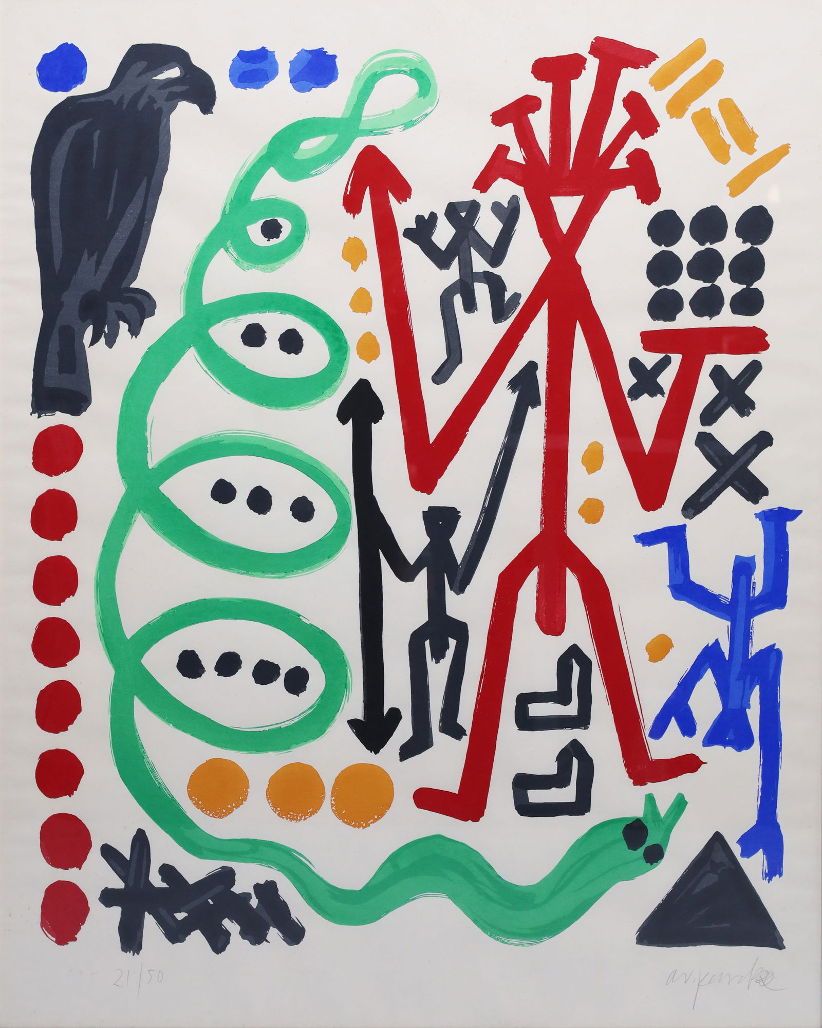 A.R. PENCK (1939 - 2017). "Honen-in-Thoughts". 1992. (1 of 10)