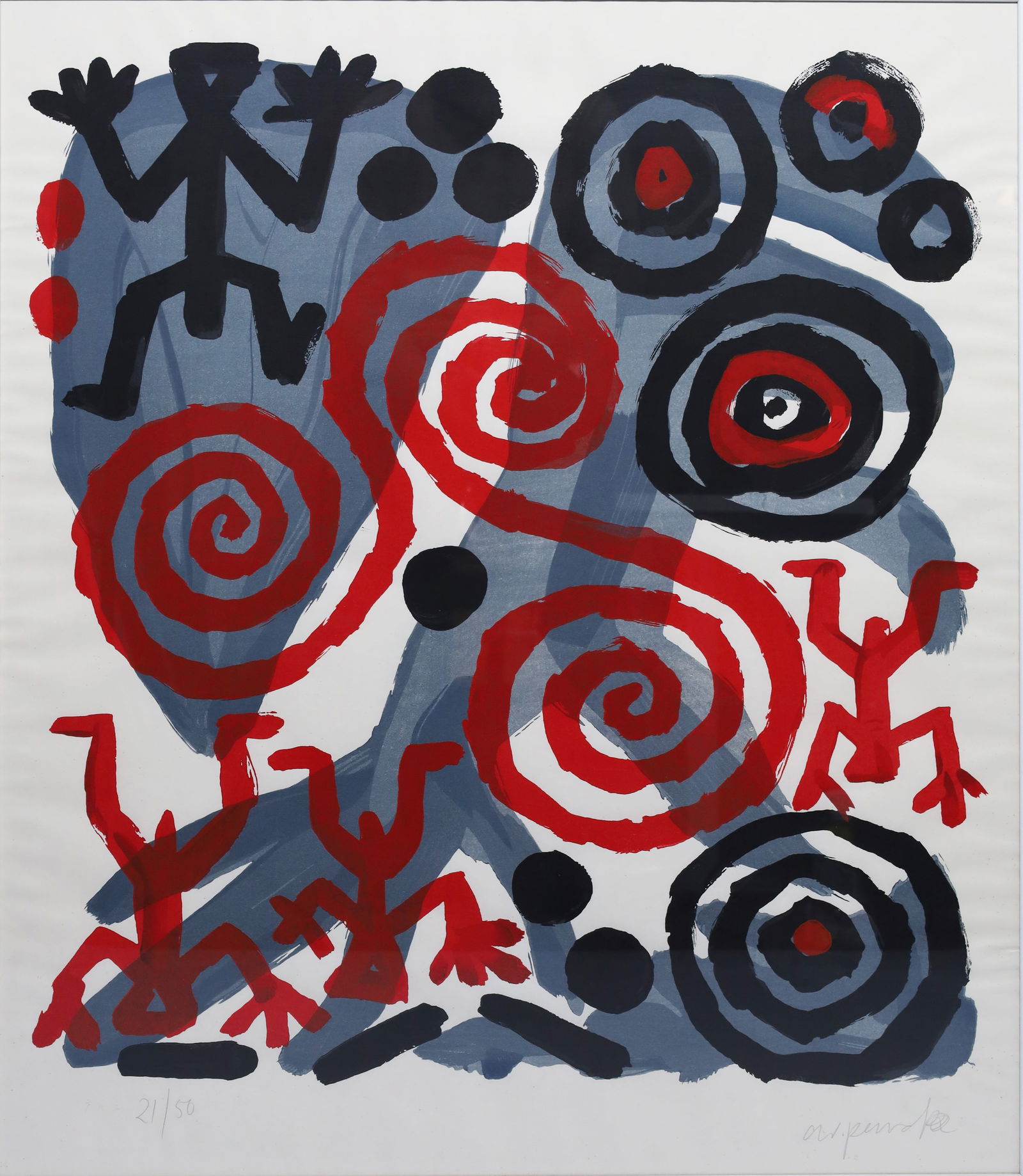 A.R. PENCK (1939 - 2017). "Honen-in-Thoughts". 1992. (1 of 9)