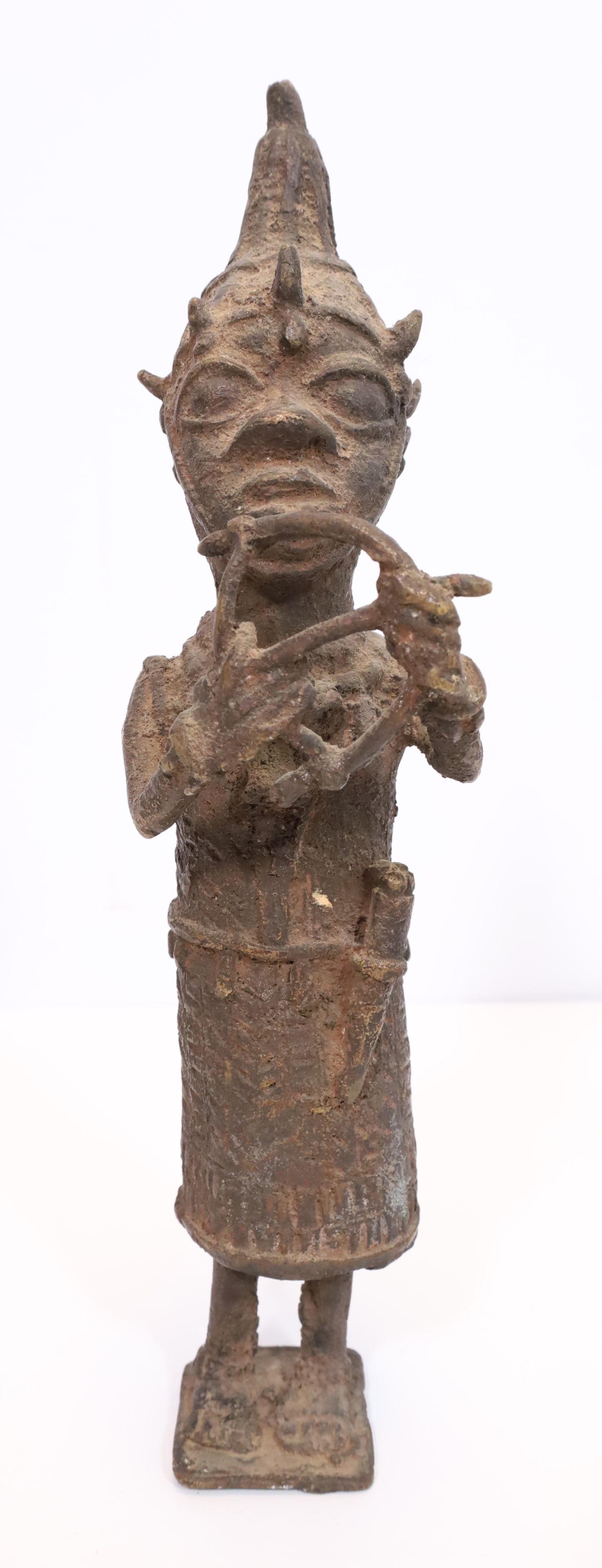 Bronze figure. Standing Oba as a warrior. Benin. Africa. First half of the 20th century. (1 of 8)