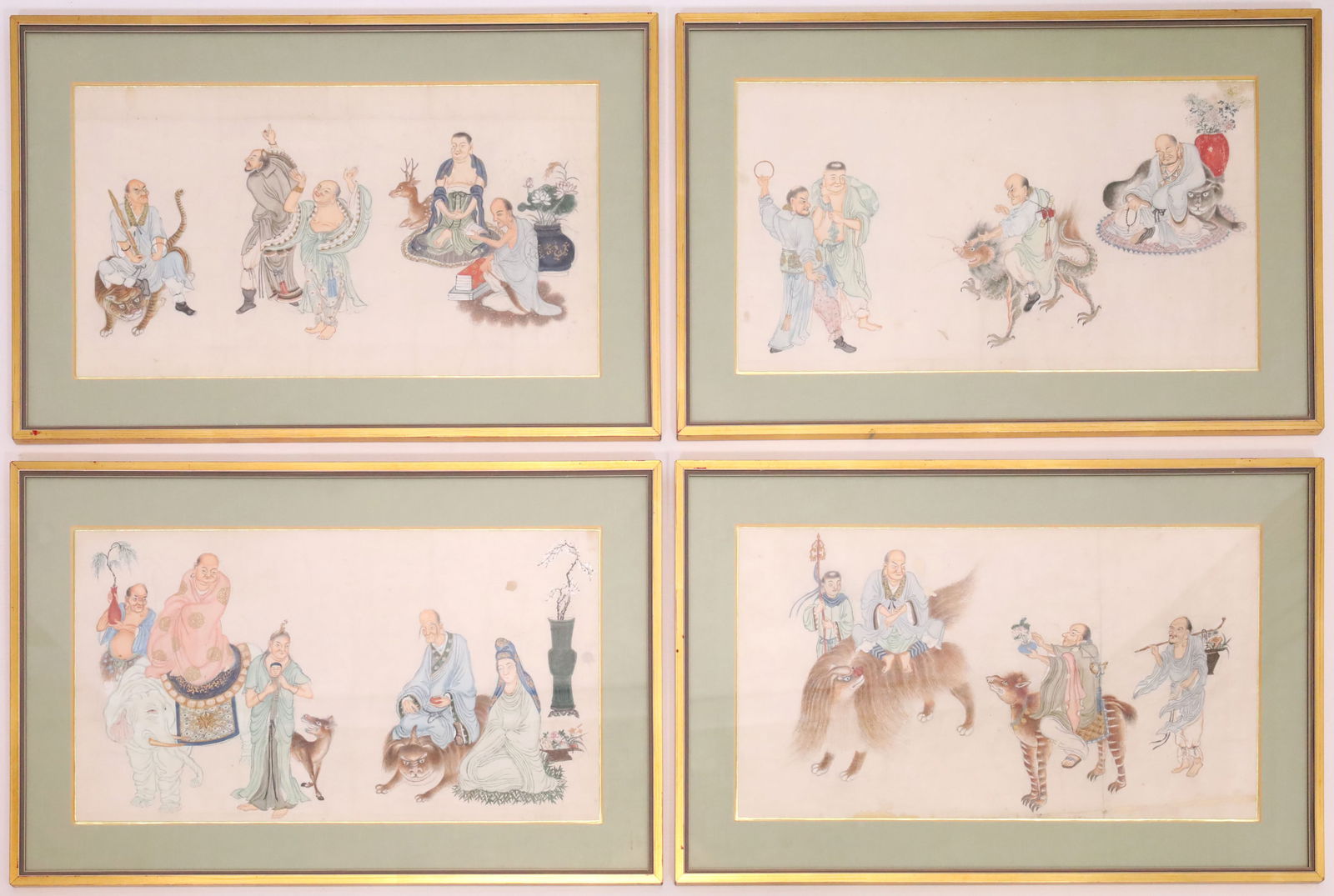UNKNOWN PAINTER (XX). Four drawings from a series. Probably Qianlong period. (1 of 17)