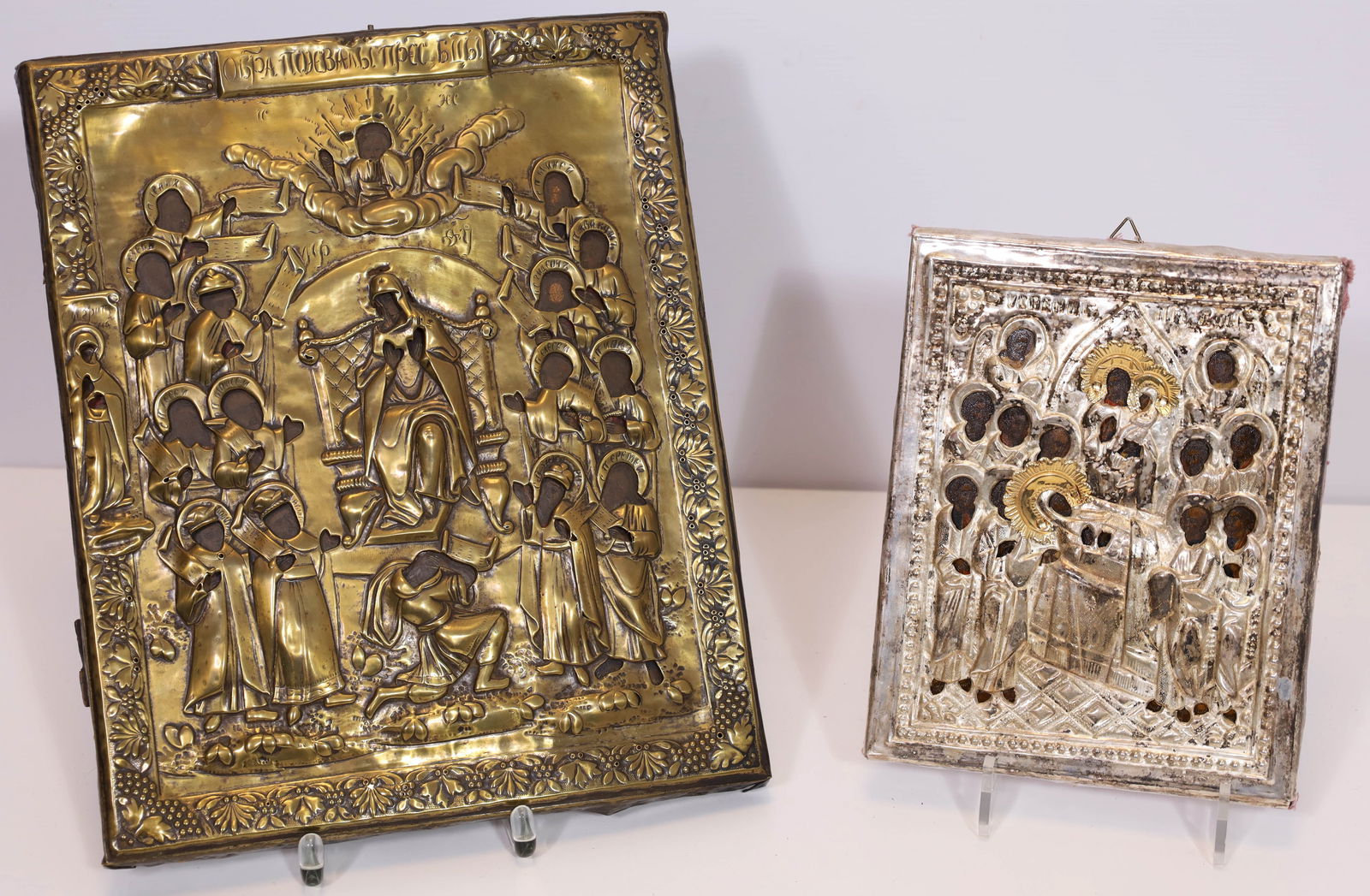 2 icons. Praise of the Mother of God and Death of Mary. Russia. Around 1900. (1 of 15)