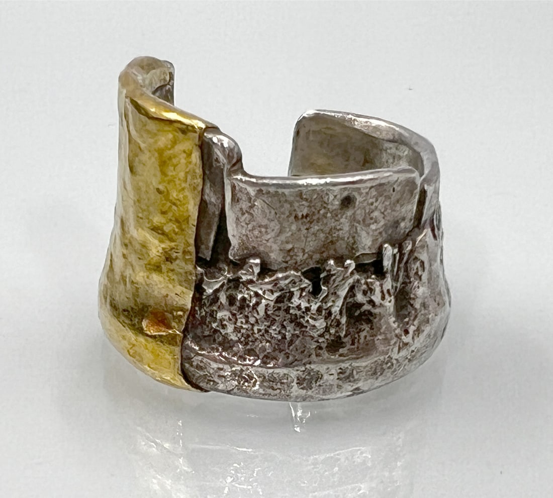 Men's ring. Silver and 750 yellow gold. (1 of 7)