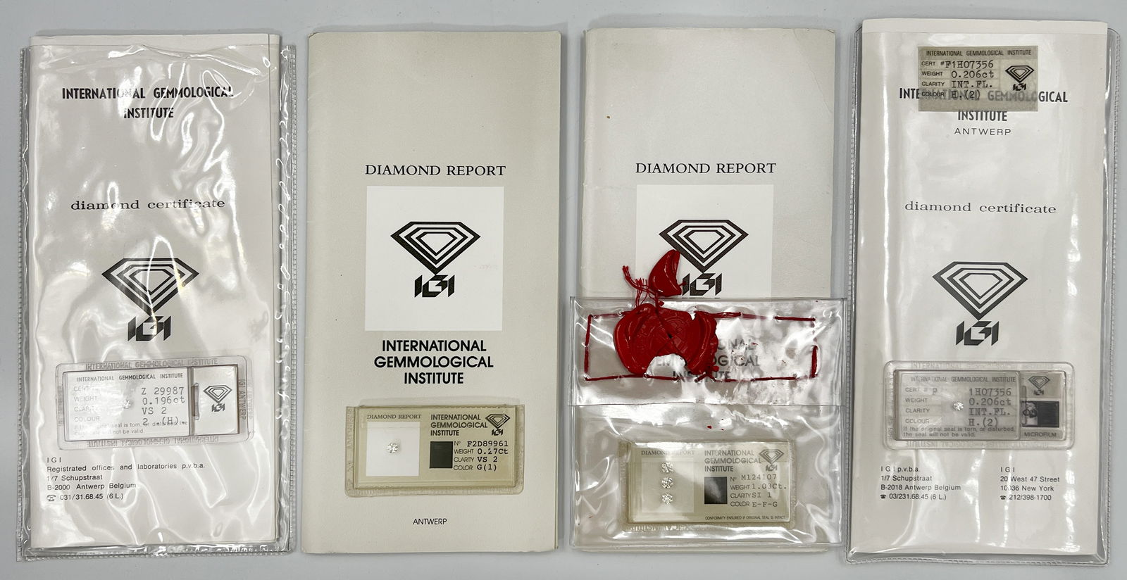 Six diamonds with certificates. (1 of 14)