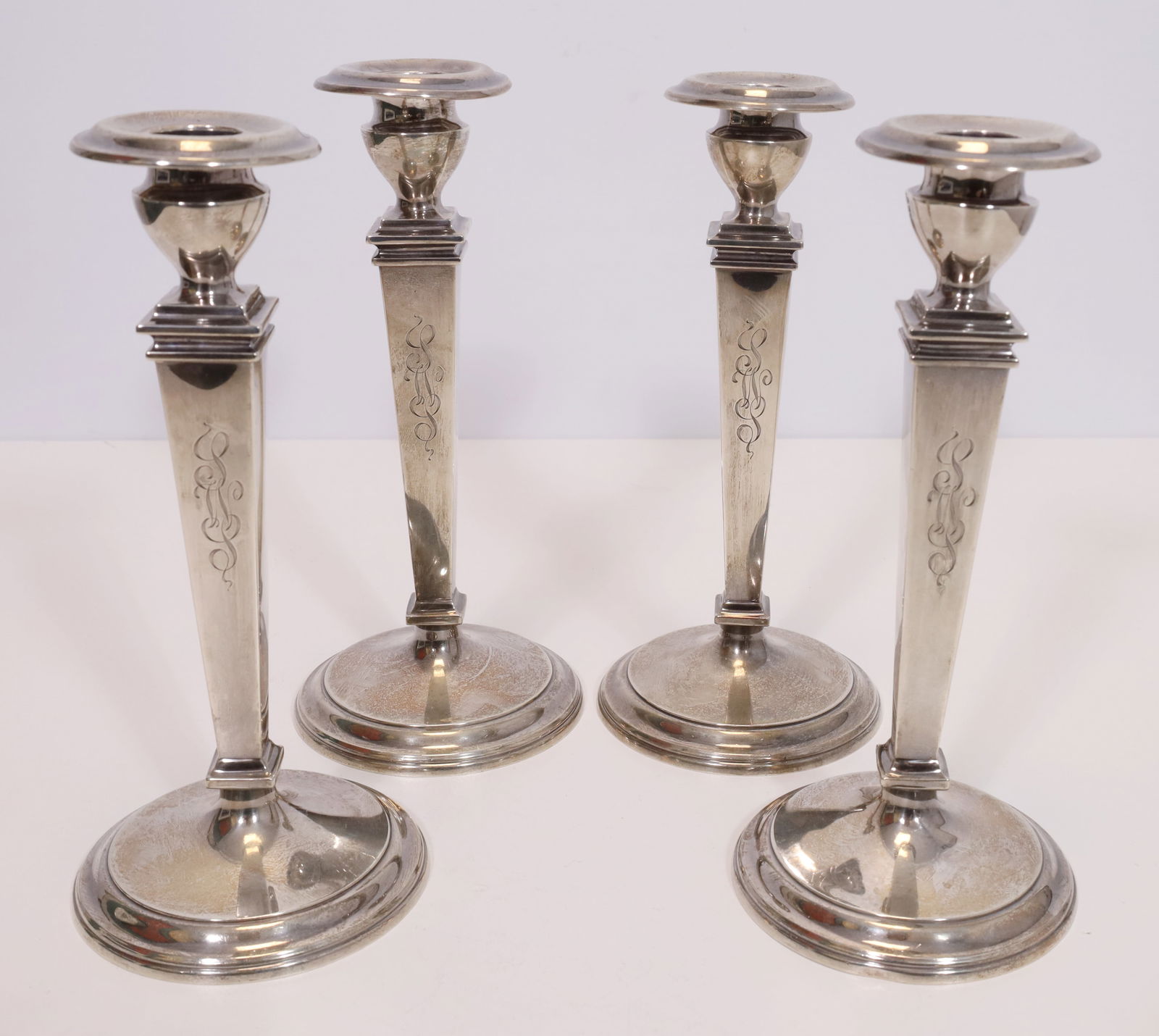4 candlesticks. 925 silver. Birmingham. England. (1 of 10)