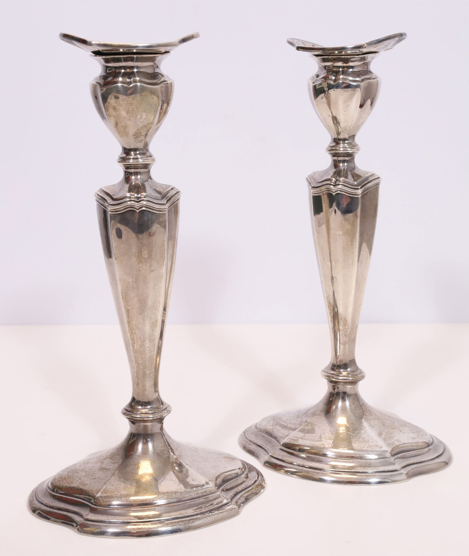 Two candlesticks. Art Nouveau. 925 silver. (1 of 8)