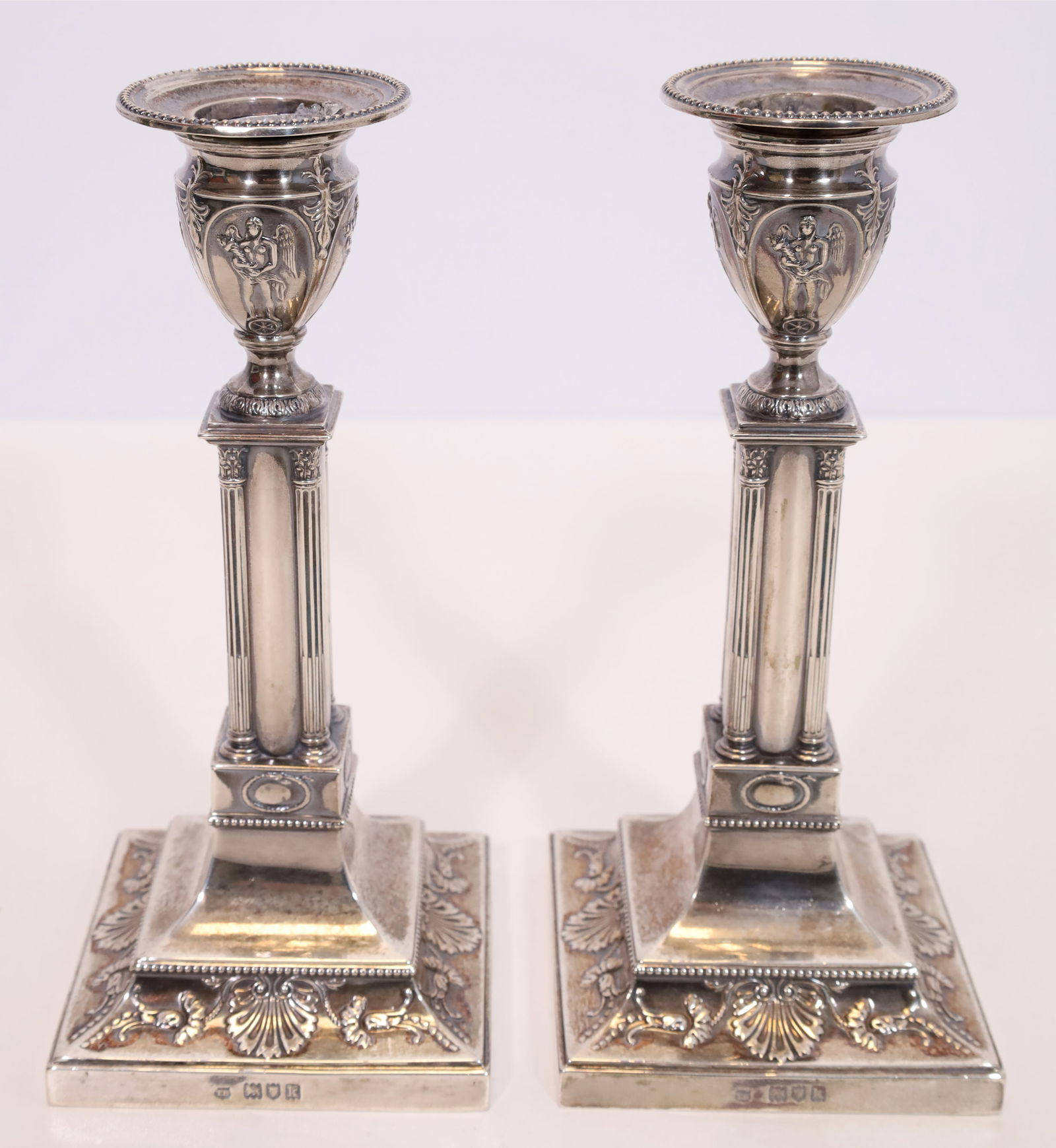 Pair of candlesticks. 925 silver. England. (1 of 9)