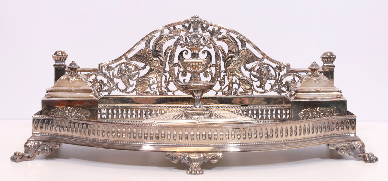 Large desk attachment. WMF silver-plated. (1 of 9)