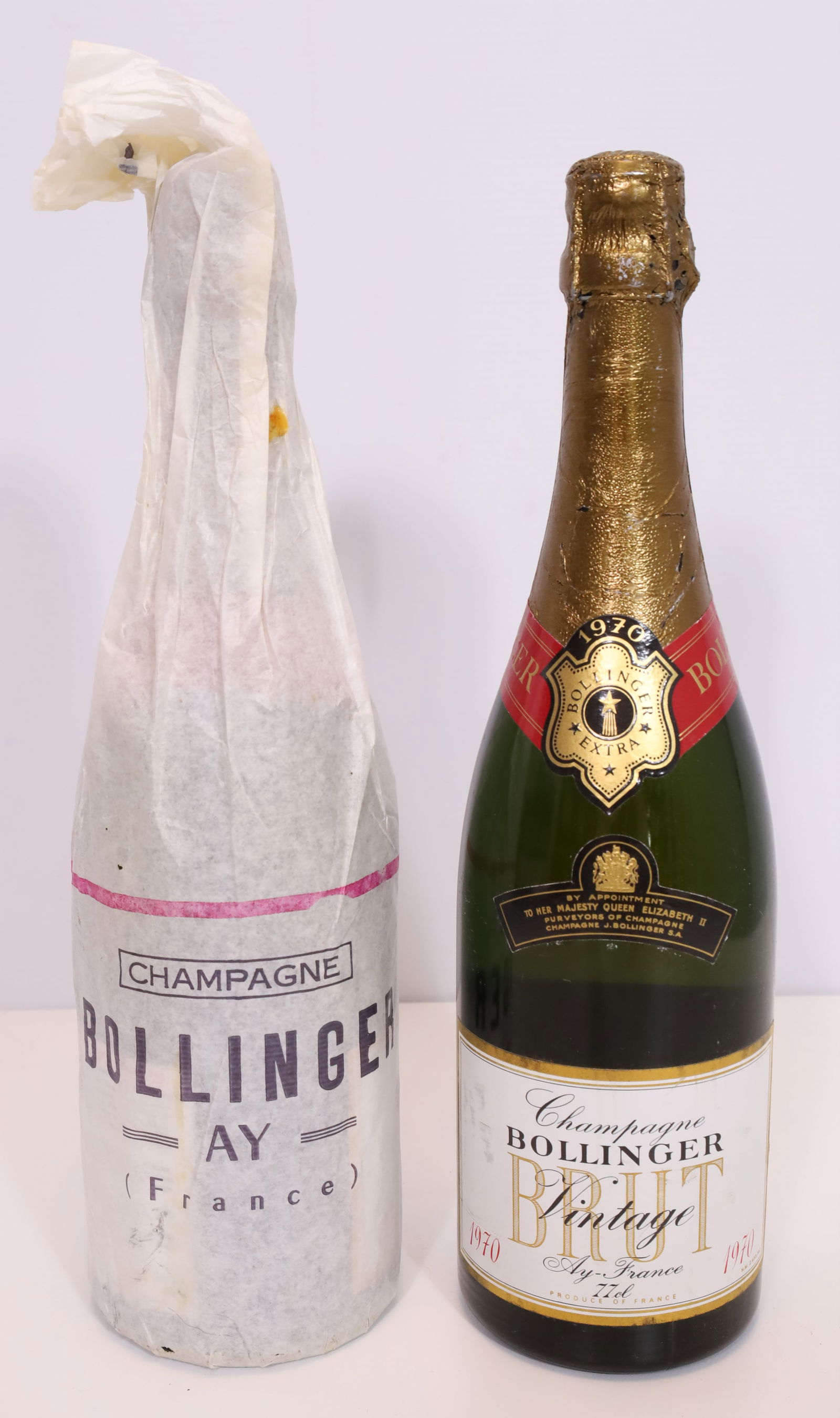 2 bottles of 1970 Bollinger Brut champagne. France. (1 of 7)
