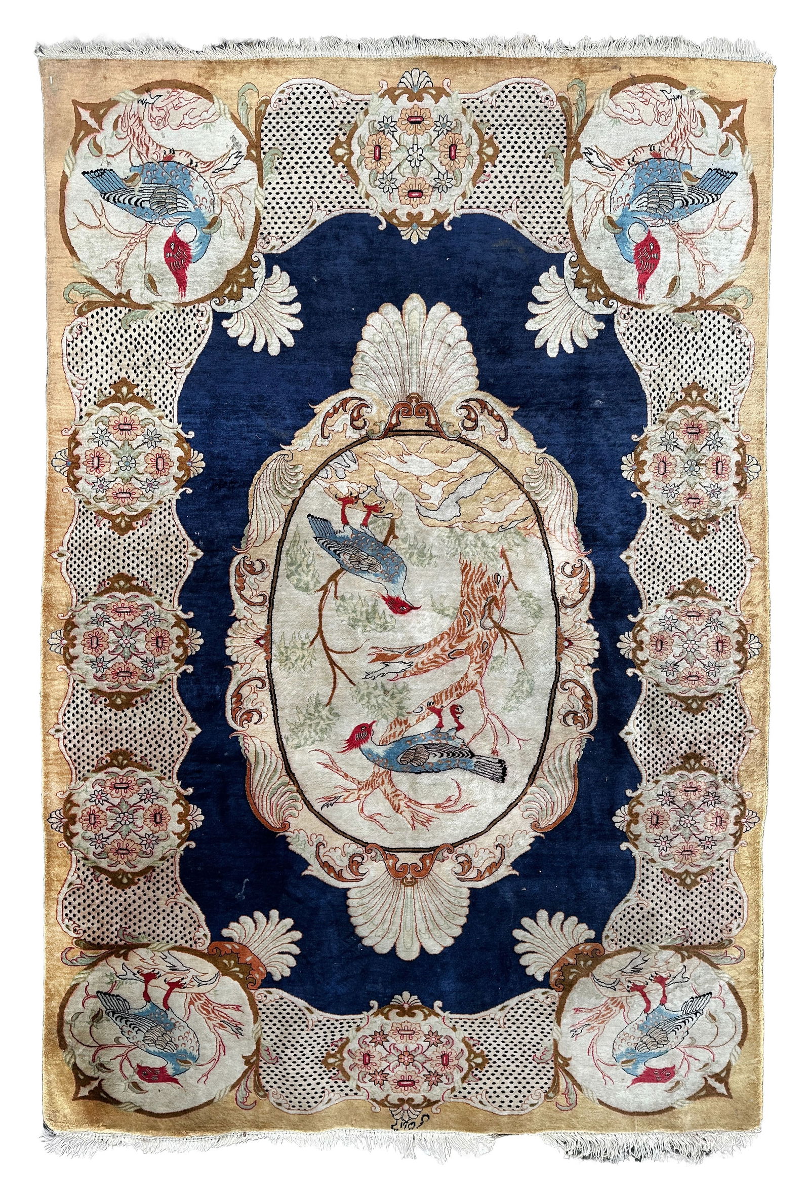 Ghom. Silk. Signed. Approx. 143 cm x 97.5 cm. Circa 2000. (1 of 8)