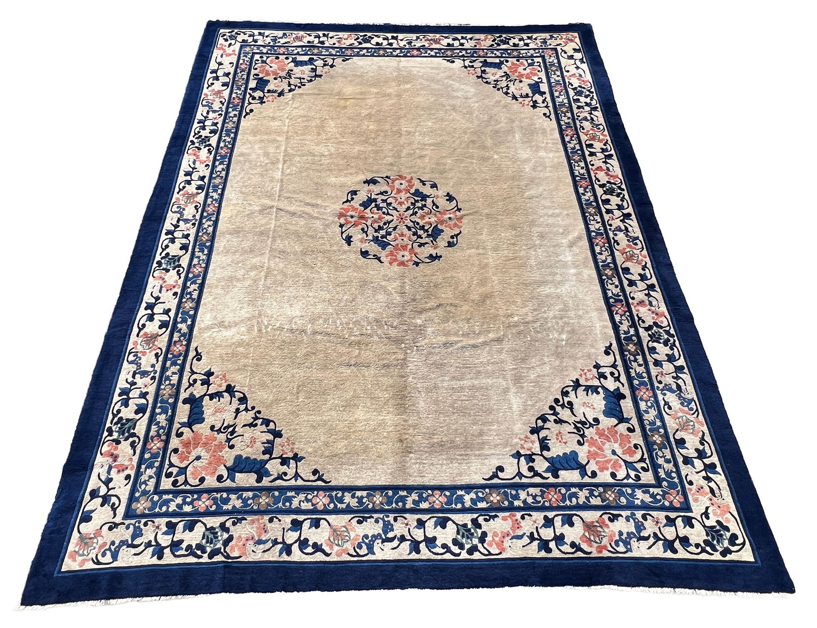 Chinese carpet. Approx. 442 cm x 342 cm. Circa 1900. (1 of 19)