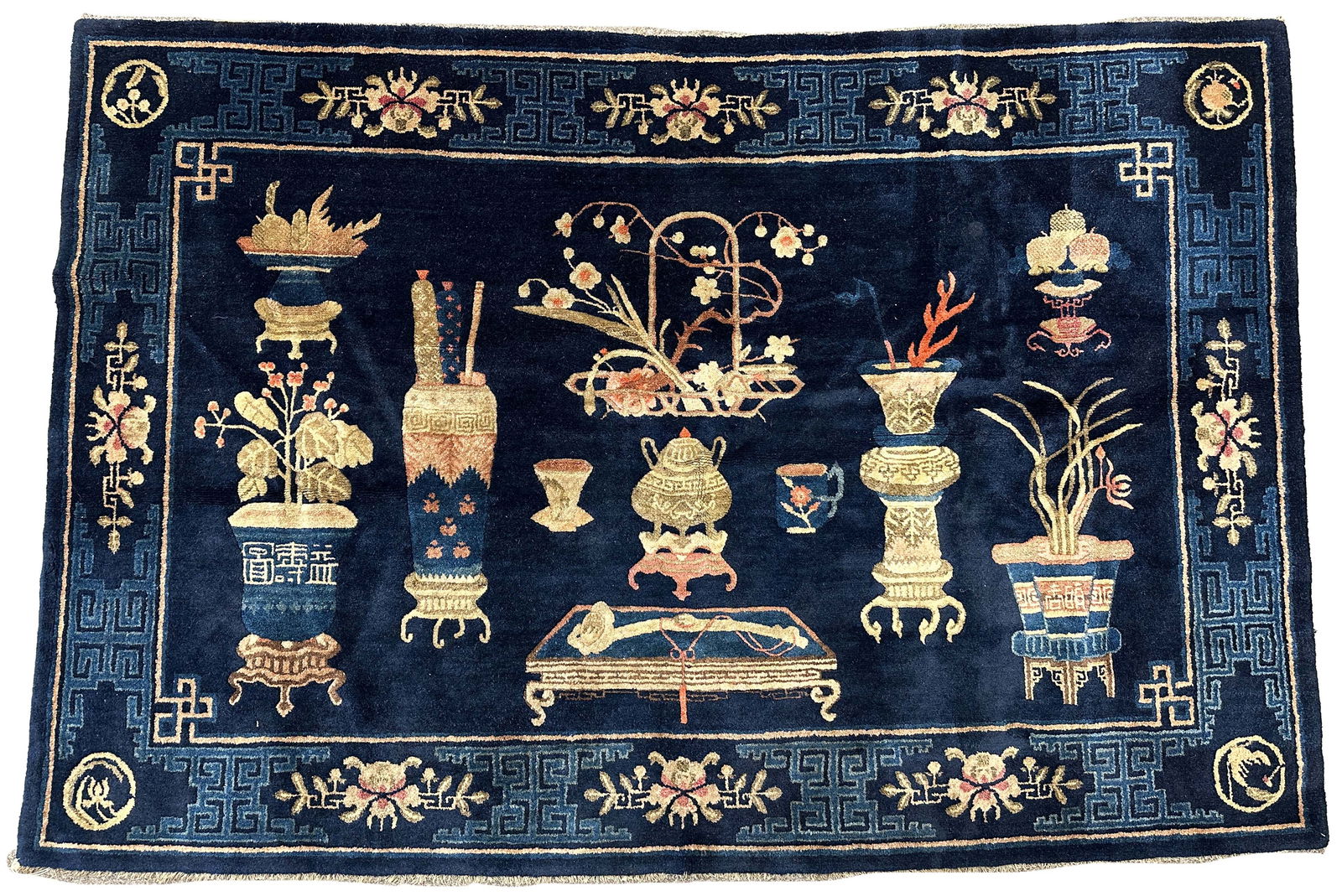 Pau Tou China carpet. Approx. 195 cm x 130 cm. Circa 1900. (1 of 7)