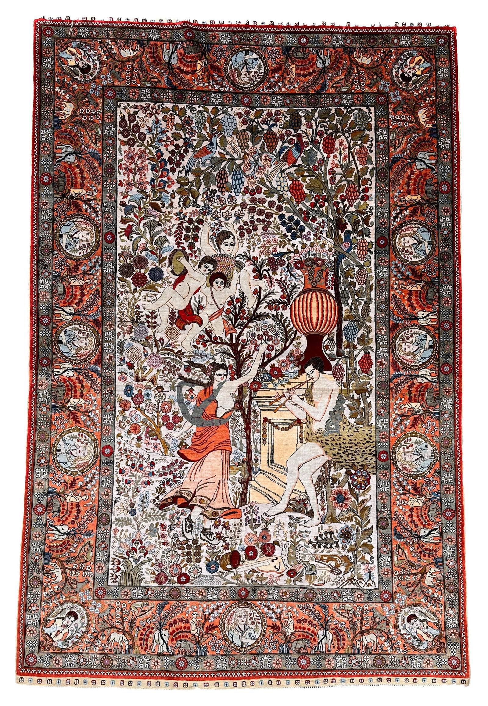 Hereke tapestry. Silk. Approx. 190 cm x 124 cm. Circa 1990. (1 of 9)
