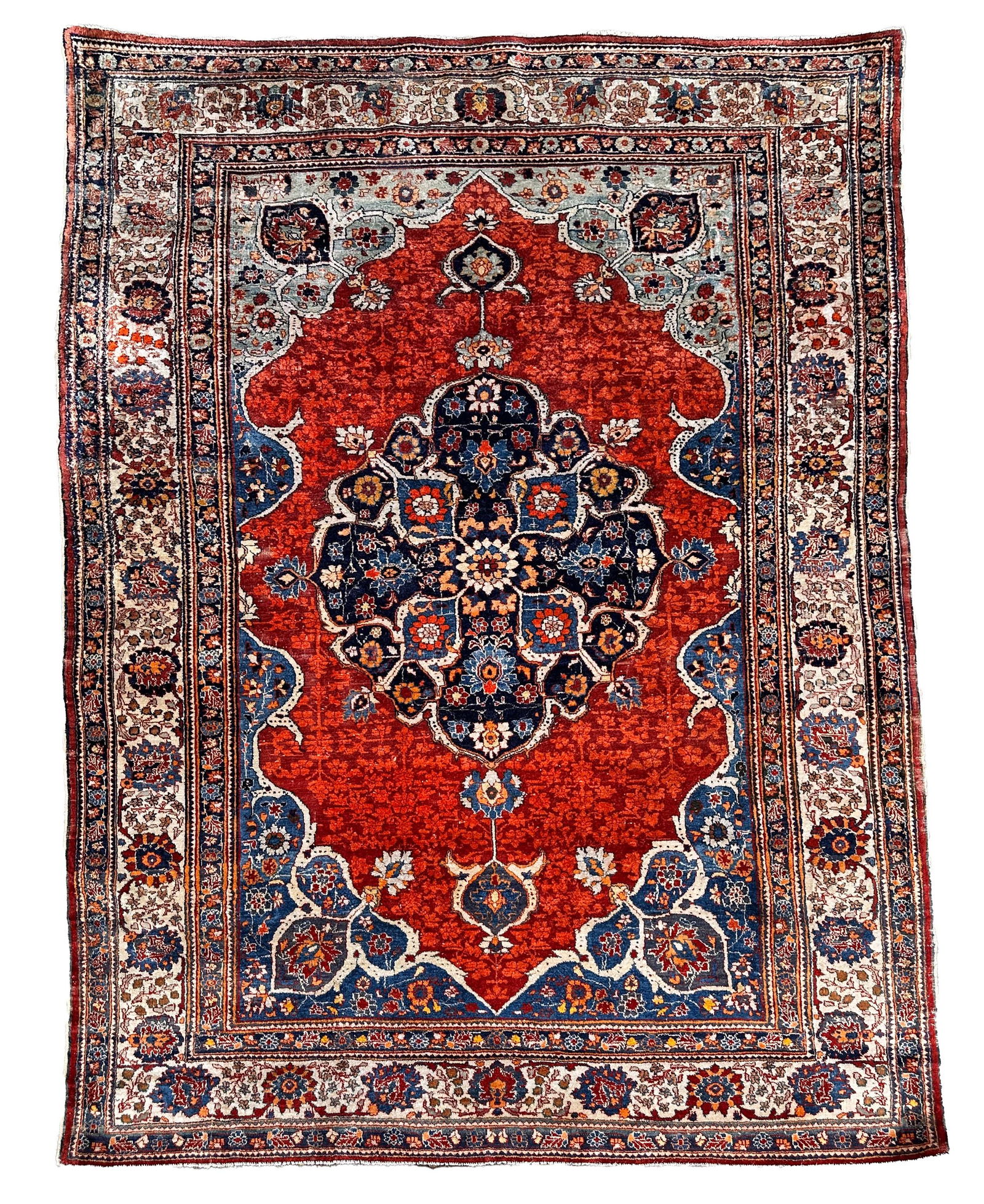 Antique Tabriz. Silk. Approx. 182 cm x 133 cm. Circa 1900. (1 of 8)