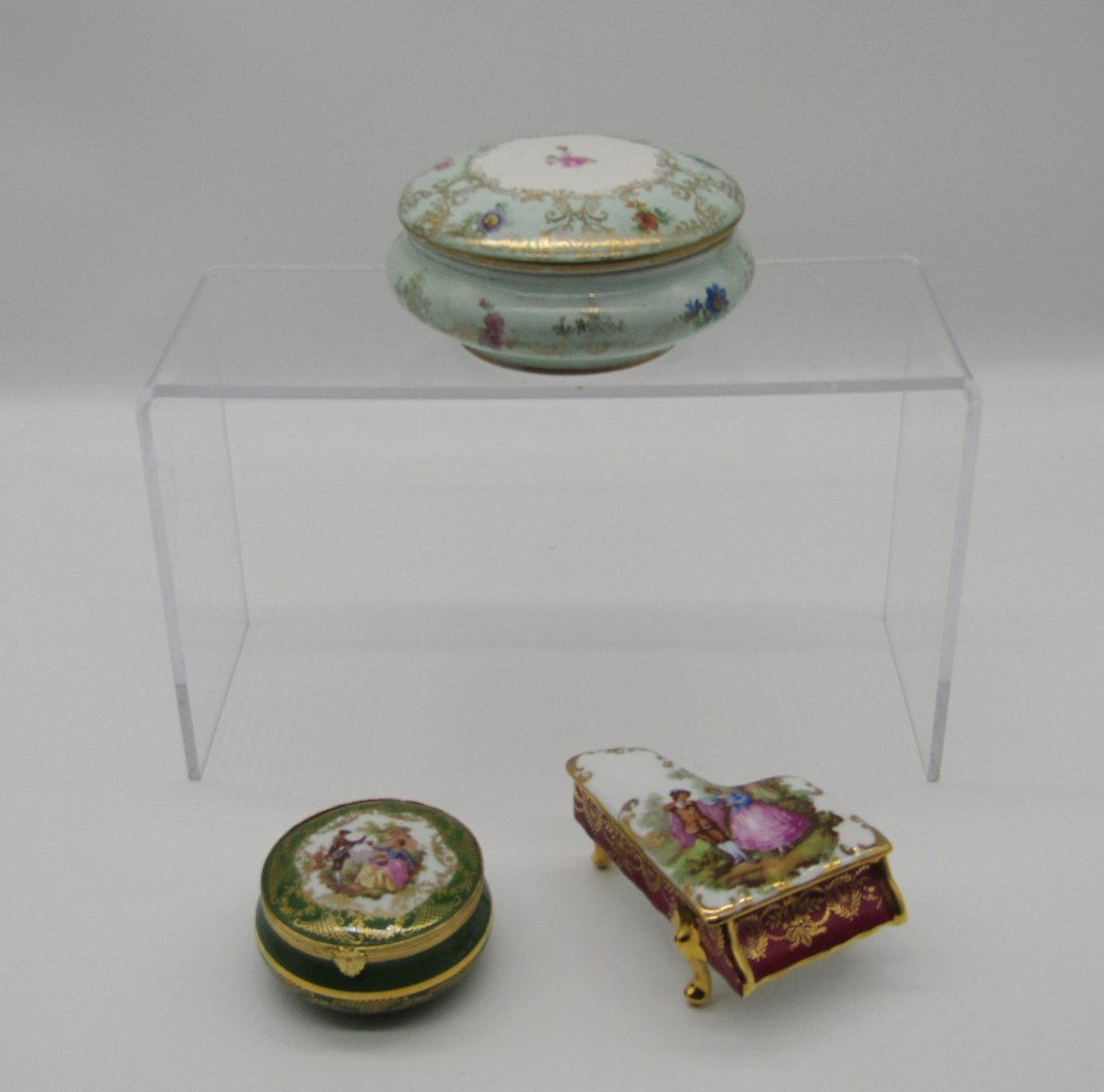 3 Limoges porcelain trinket boxes (1 of 4)
