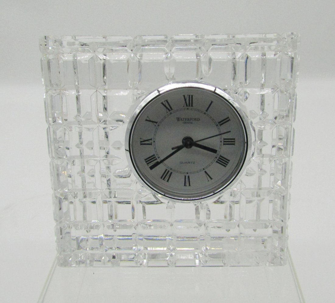 Waterford crystal clock: measures 5+1/2 x 5+1/2".
