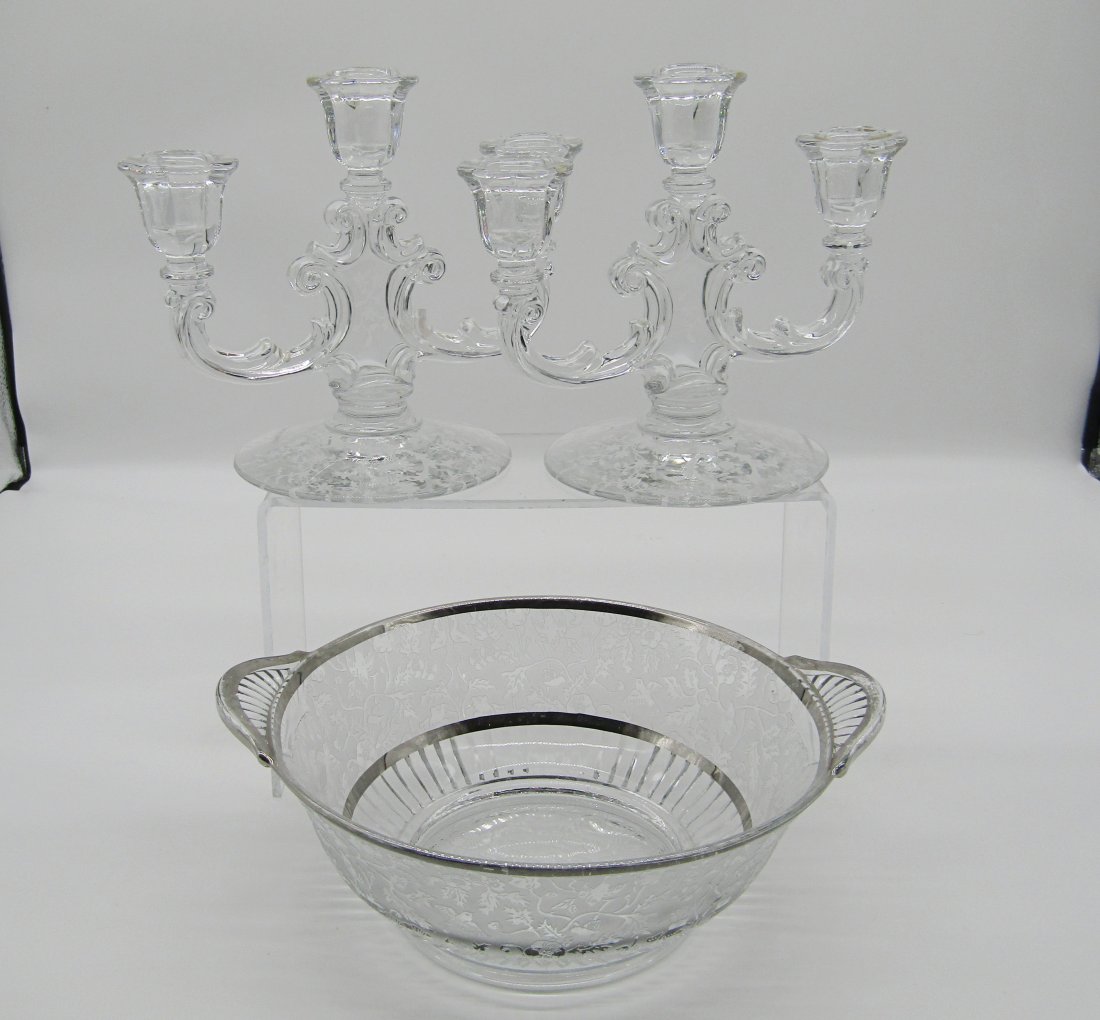 lot of etched glassware (1 of 3)