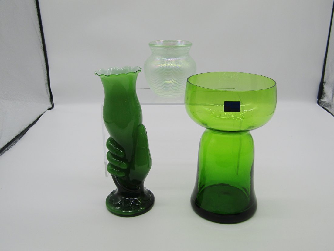 lot of vintage Green glass vases (1 of 4)