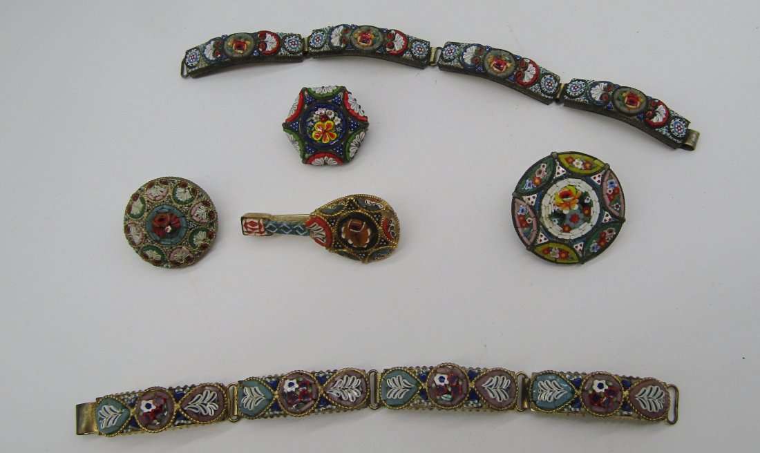 collection of Antique Italian Micro Mosaic stone jewelry (1 of 4)