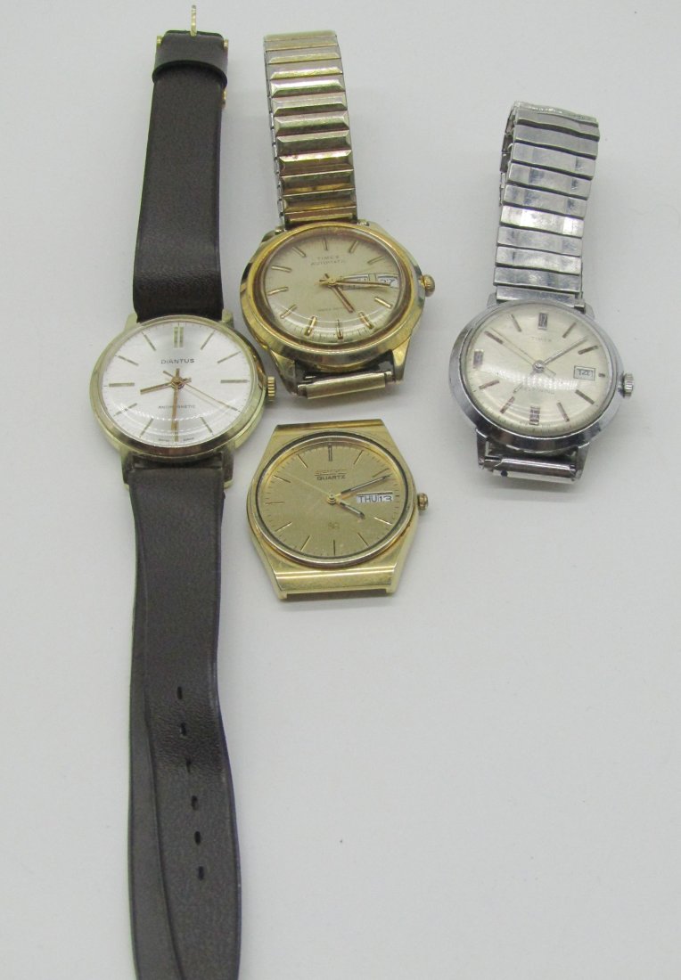 lot of 4 Man's vintage watches Timex. Seiko, Diantus (1 of 6)