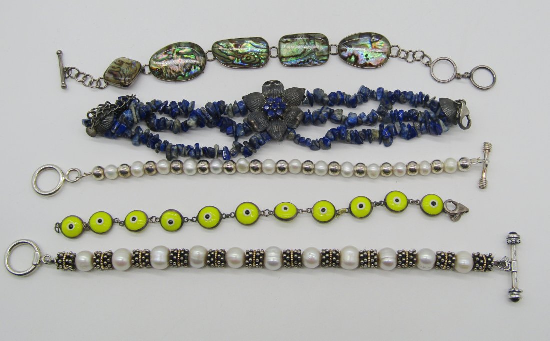 estate lot of 5 sterling bracelets (1 of 2)