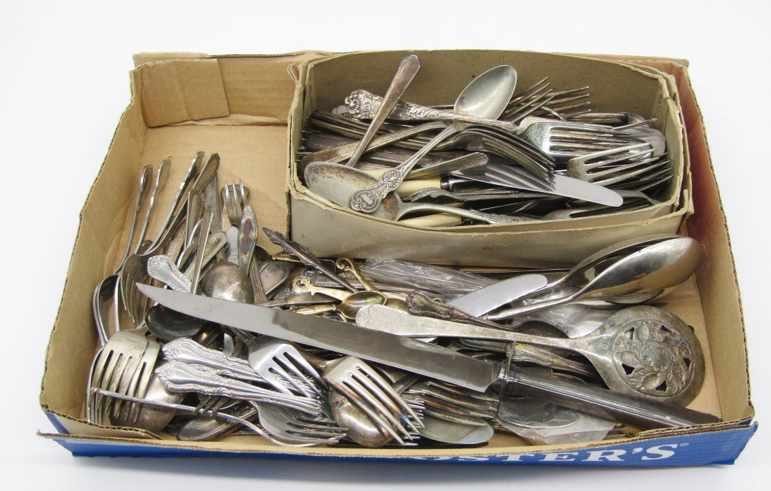 box lot full of silverplate flatware (1 of 1)