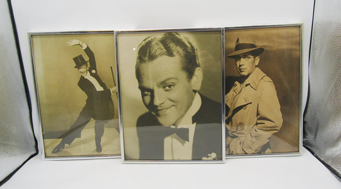 3 framed photos of silver screen stars Bogart, Cagney, Astaire (1 of 3)