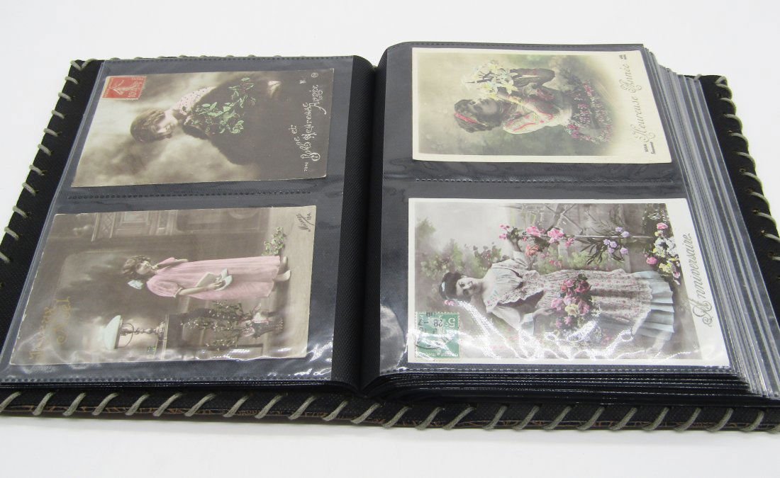 47 Antique French color post cards of Lovely woman (1 of 3)