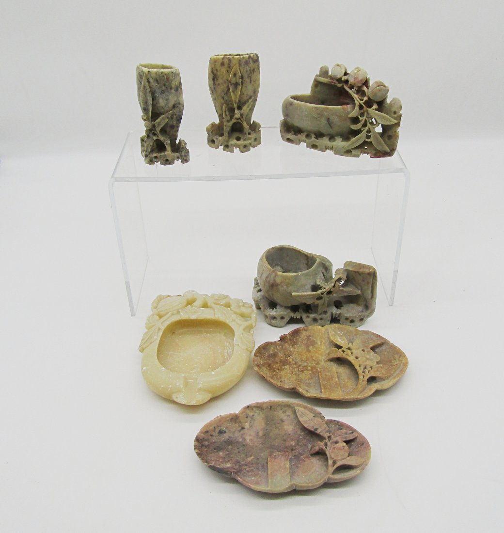 grouping of vintage Chinese Soapstone carvings (1 of 3)