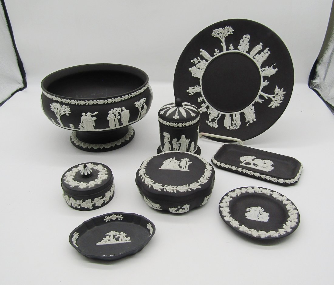 8 pc. lot of vintage Black Basalt Wedgwood (1 of 4)