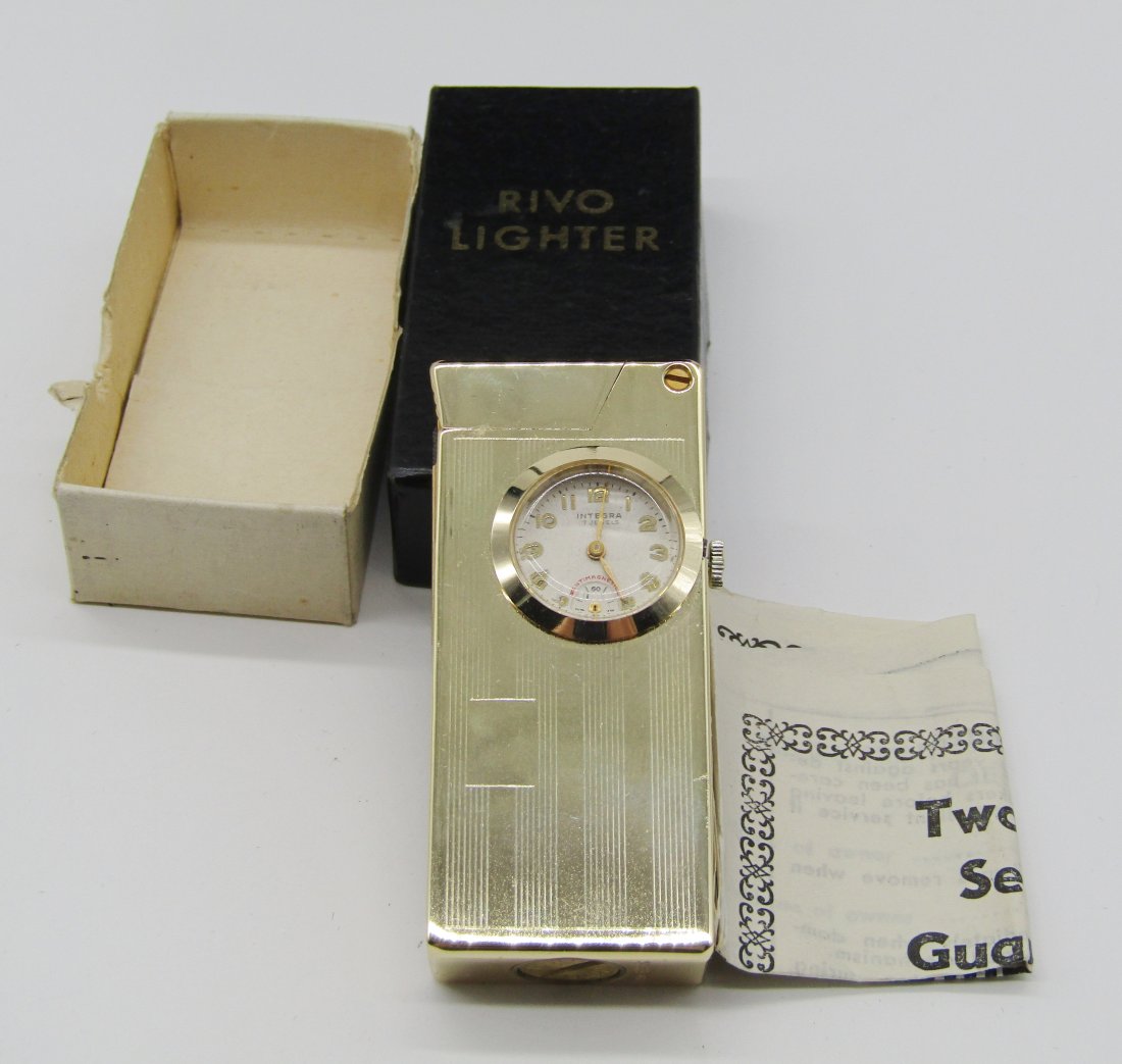 vintage Rivo Lighter and wind up watch  in box (1 of 3)