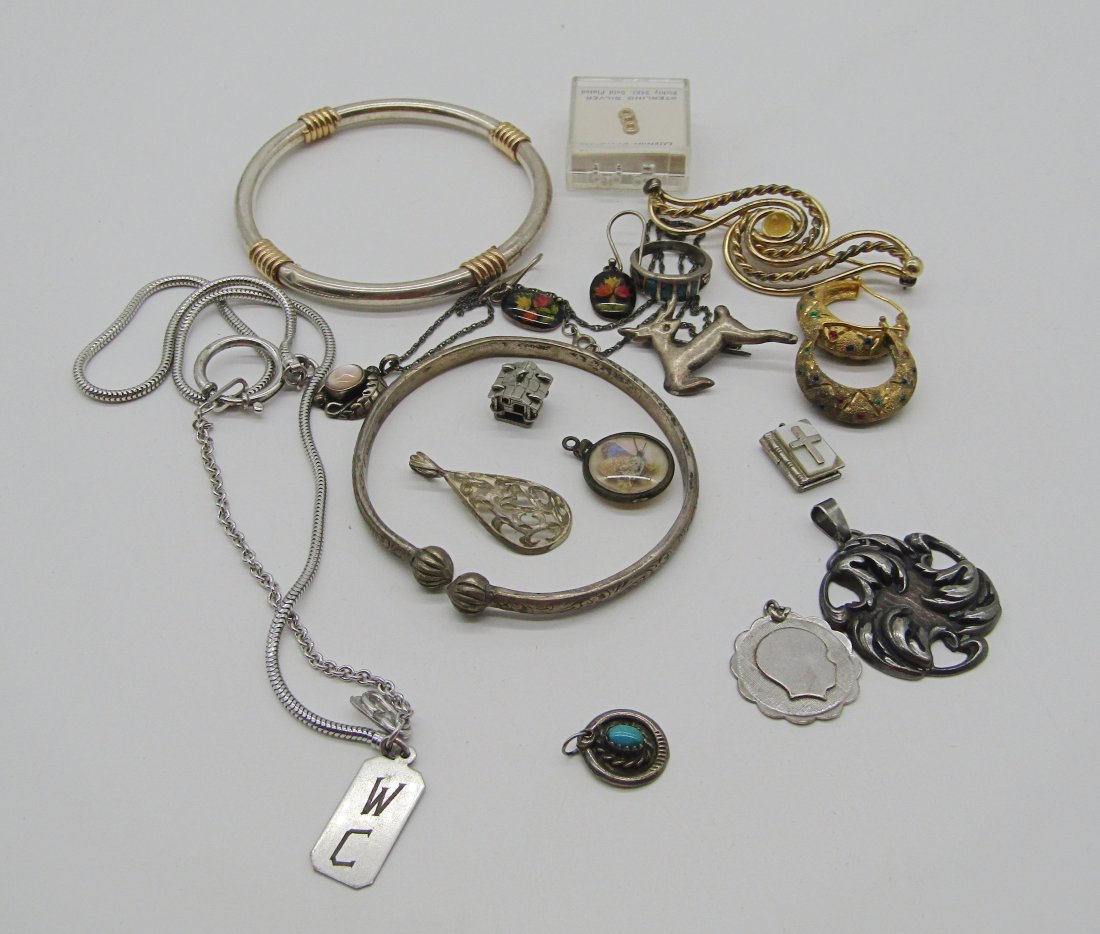 misc. lot of vintage sterling jewelry (1 of 3)
