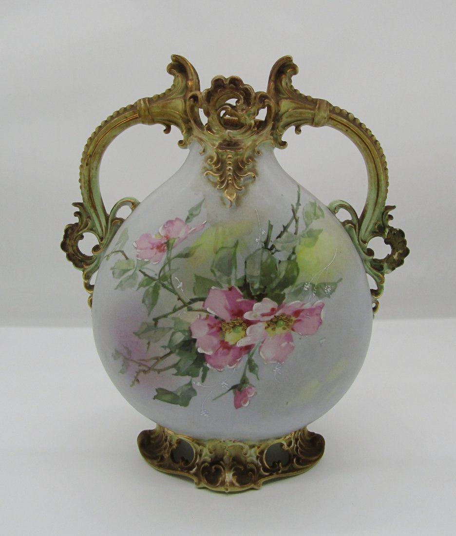 Antique hand painted porcelain lamp body (1 of 3)