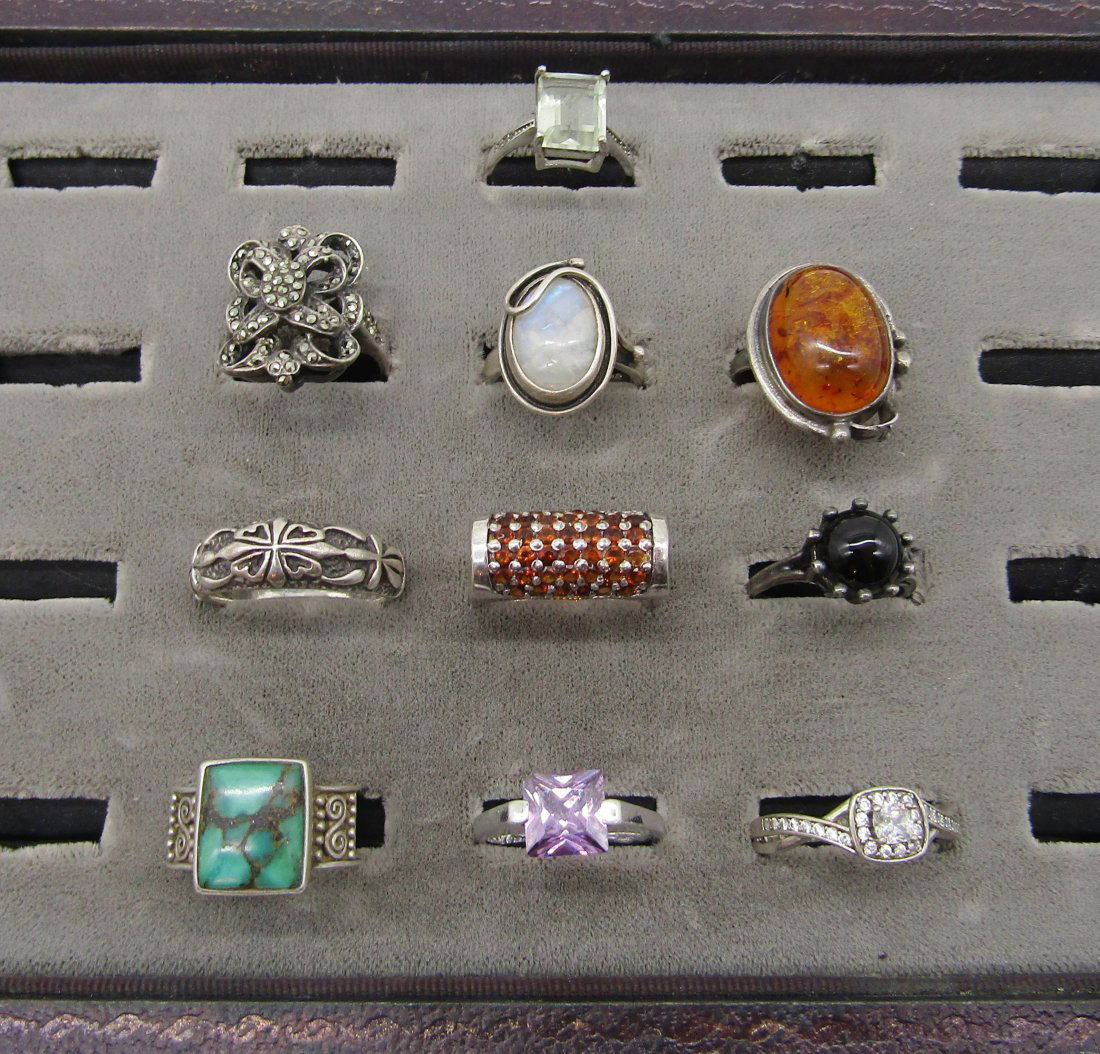 10 vintage sterling rings (1 of 2)