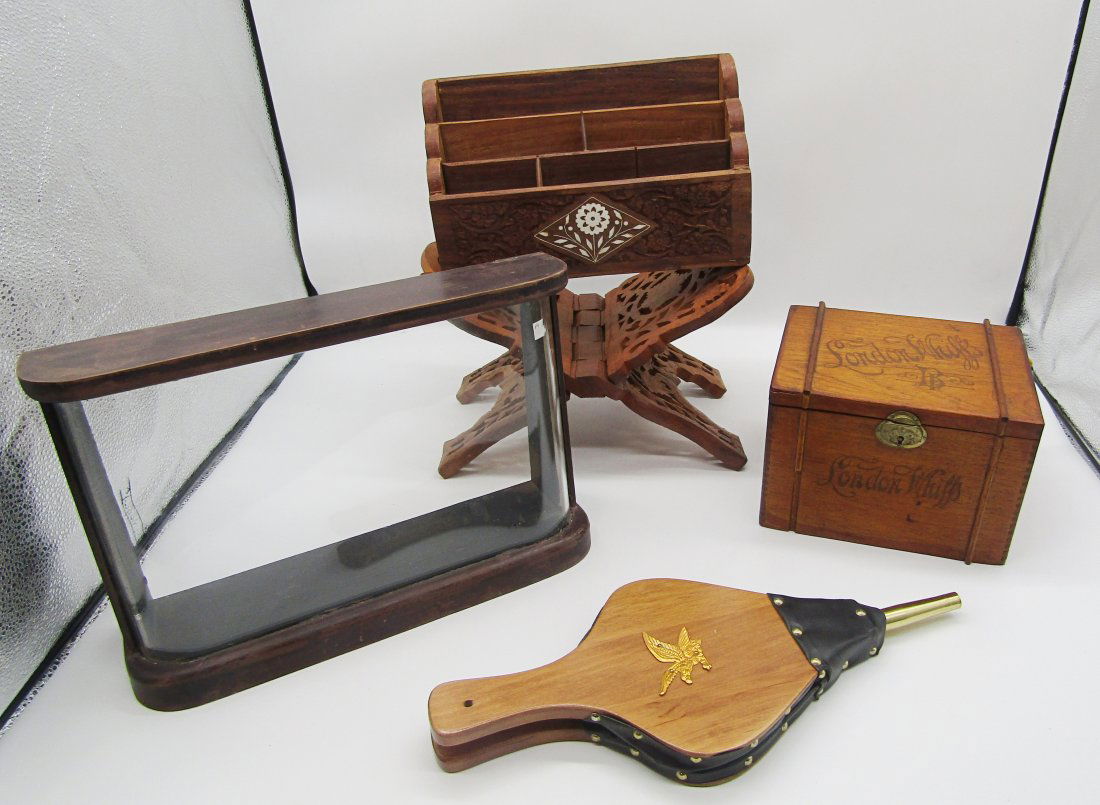 box lot of vintage woodware, wood items (1 of 4)