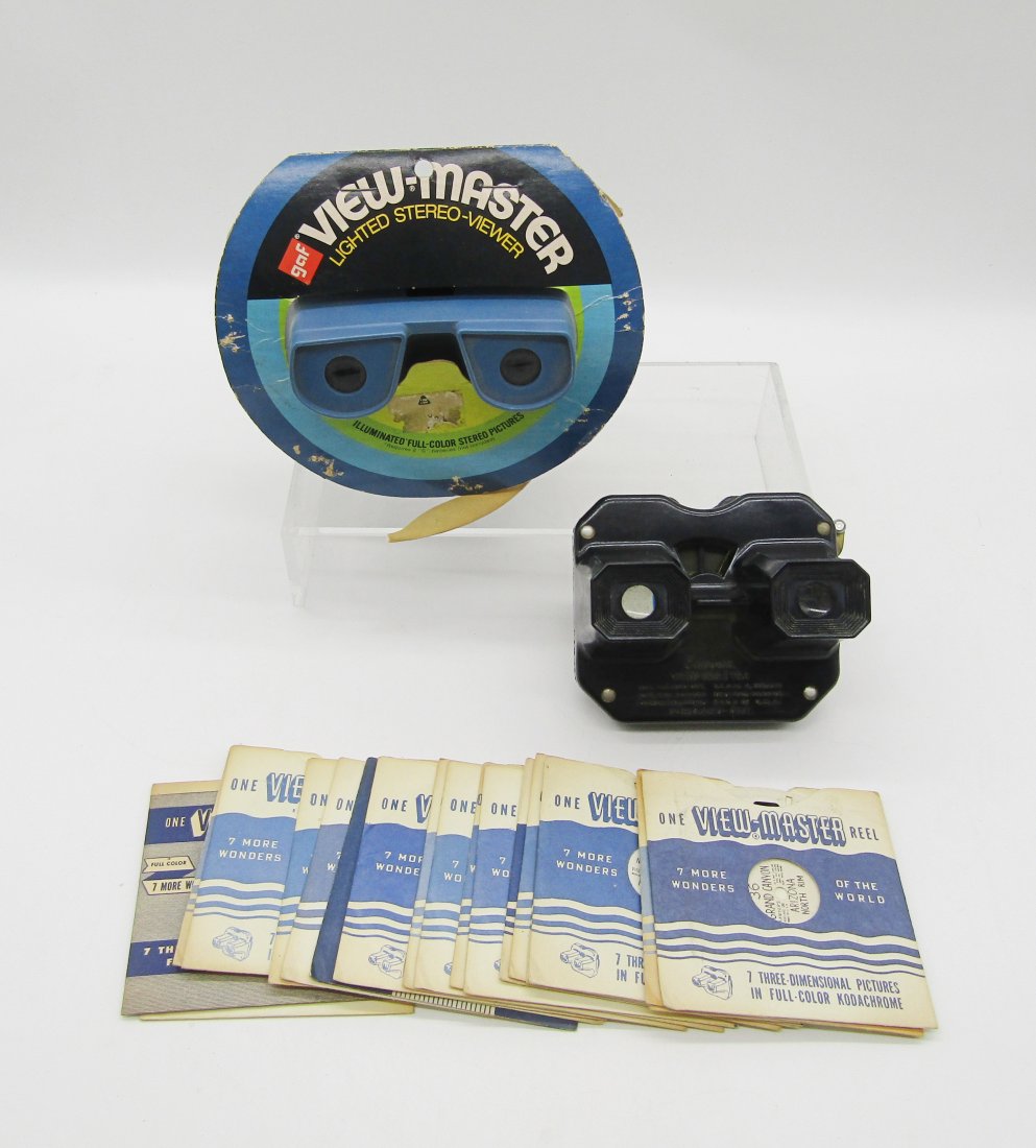 lot of View-Masters and View-Master reels: to include View-Master Lighter Stereo Viewer, early View-Master with 20 View-Master reel of famous land marks.