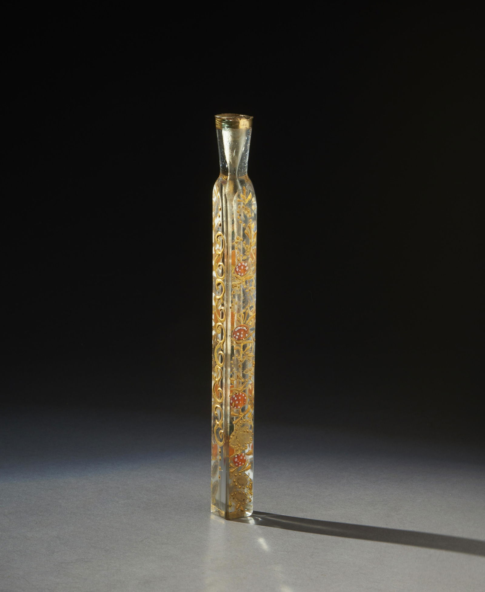 Glass perfume bottle  Ottoman Turkey, Beykoz, 19th century  Mis: LOT TO BE OFFERED WITHOUT RESERVE (1 of 2)