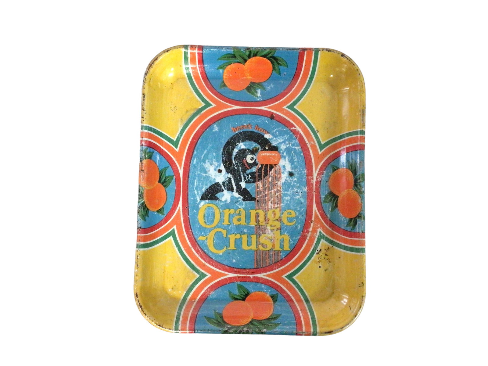 Orange Crush "Mr. Crushy Here's How" Rectangular Serving Tray: Orange Crush "Mr. Crushy Here's How" Rectangular Serving Tray