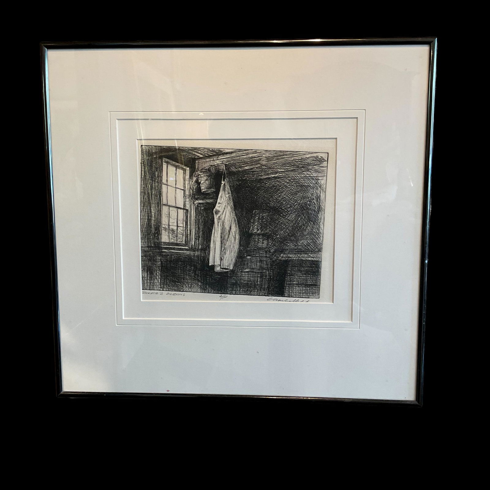 Charlie Velek "Shermie's Oil Skins" Original Etching Artists Proof (1 of 1)