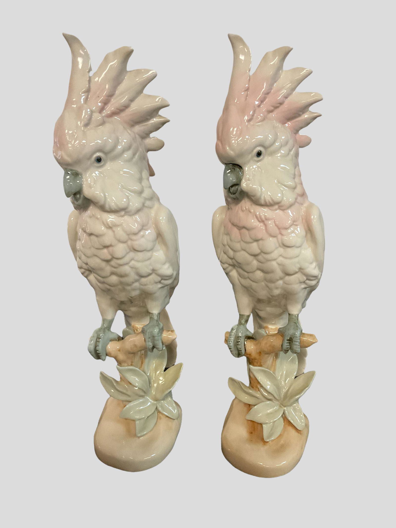 Pair of Porcelain Royal Dux Cockatoos (1 of 7)