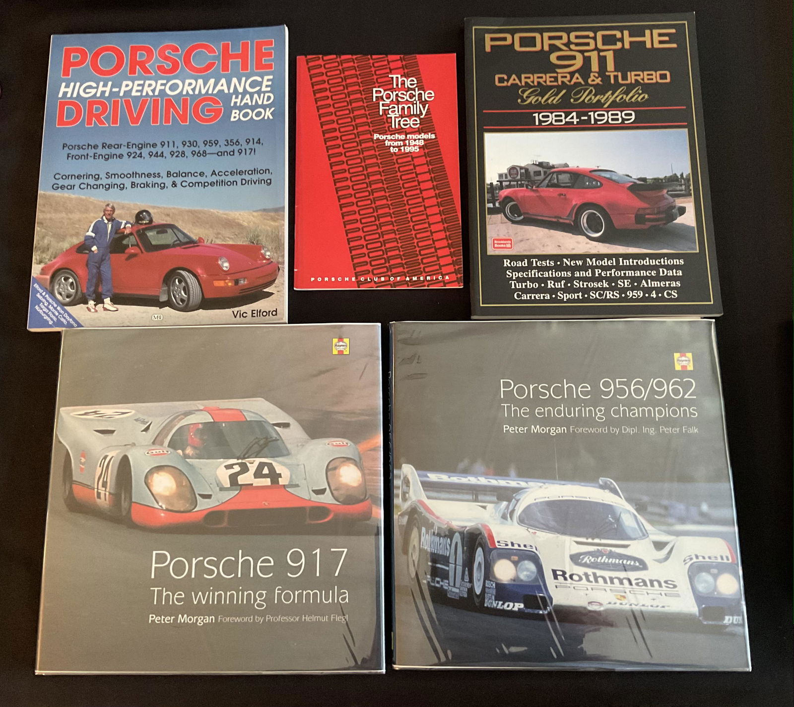 Grouping of 5 Porsche Books: Porsche 917, Porsche 956/962, Porsche High-Performance Driving, Porsche (1 of 20)