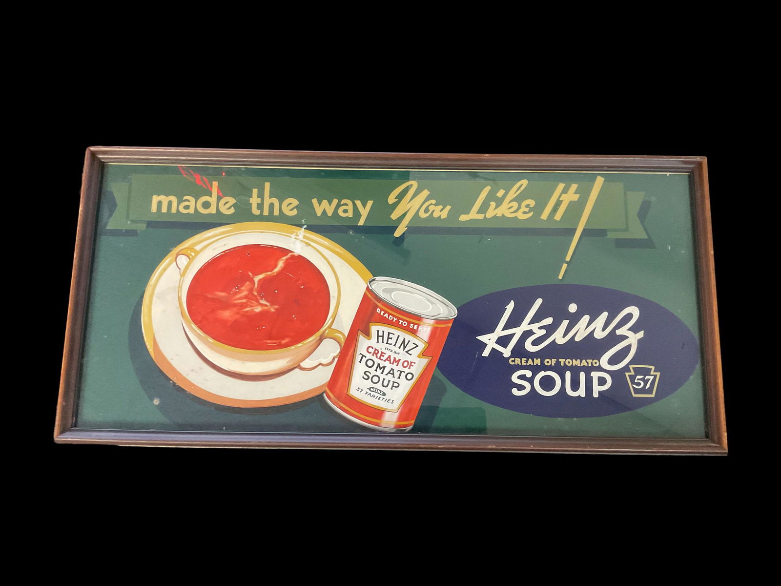 Heinz Cream of Tomato Soup Advertising Sign "Made the Way You Like It!" Framed (1 of 3)