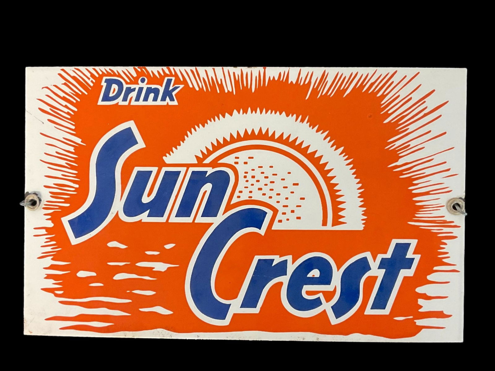 Drink Sun Crest Porcelain Advertisement Display Sign (1 of 9)