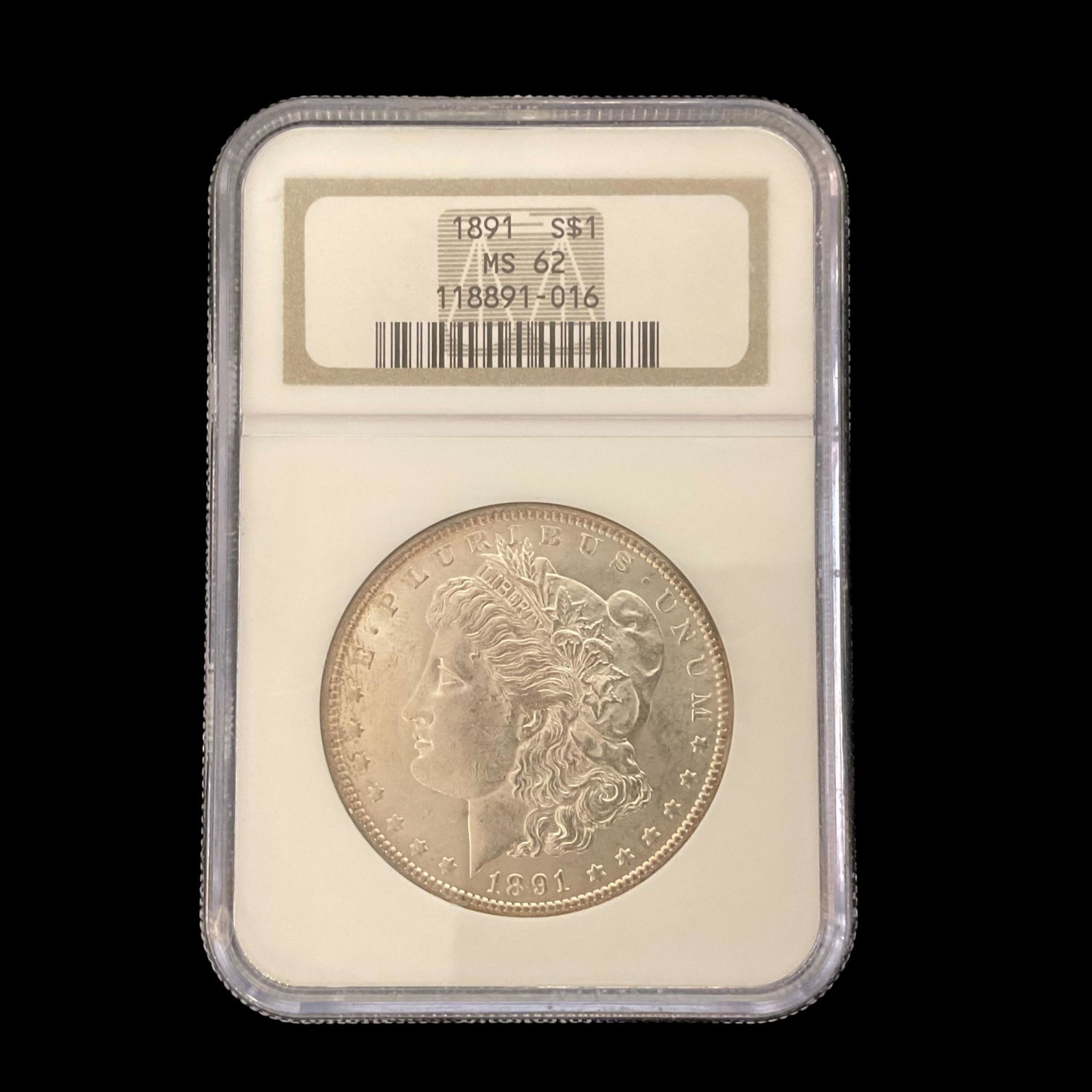 1891 $1 Morgan Silver Dollar Coin NGS MS62 (1 of 6)