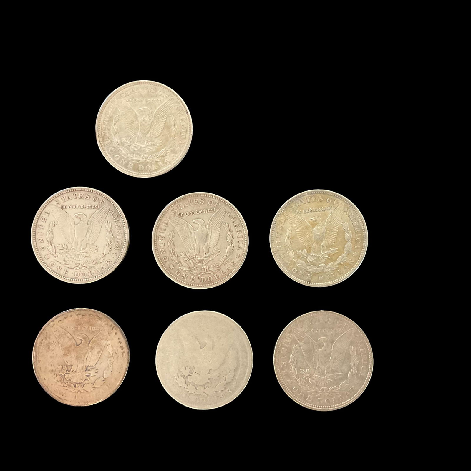 (7) Morgan Silver Dollar Coins (1 of 2)