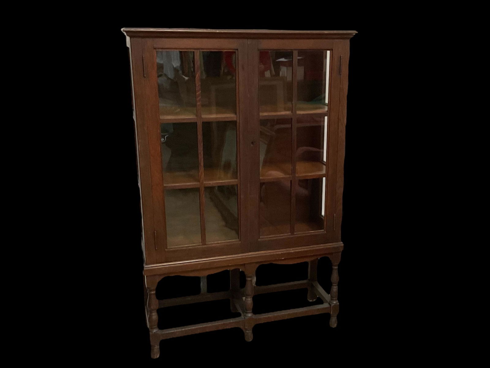 Antique China Cabinet / Bookcase with Glass Panel Doors (1 of 10)