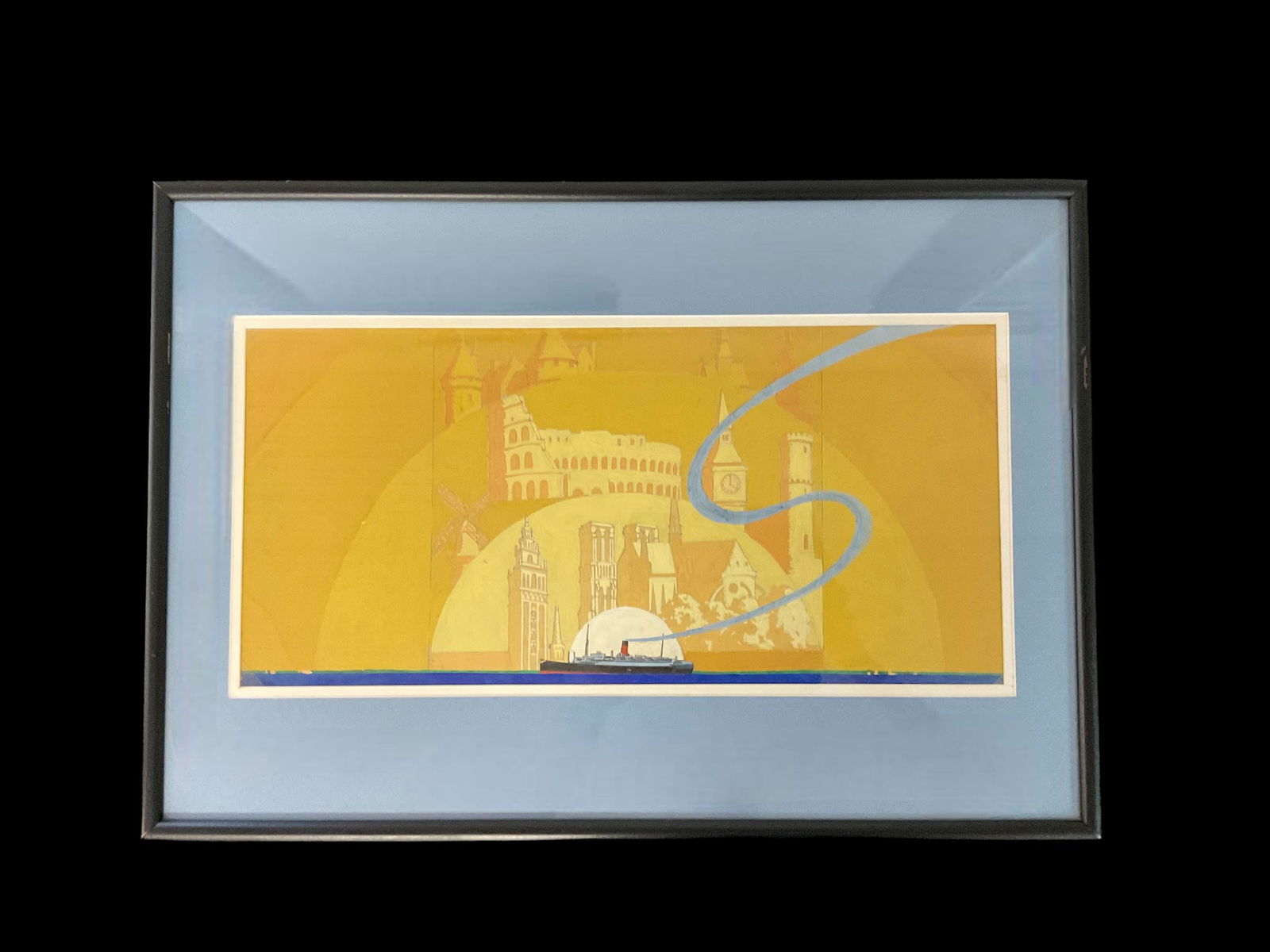 W. Langdon Kihn (American, 1898 - 1957) Poster Study Art for Cunard Ocean Cruise Line Unsigned (1 of 9)