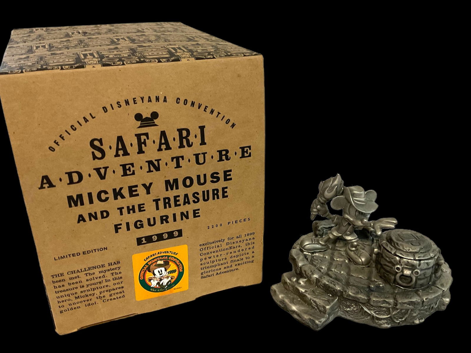 Safari Adventure Mickey Mouse and The Treasure Figurine Limited Edition Disneyana Convention Pewter (1 of 7)