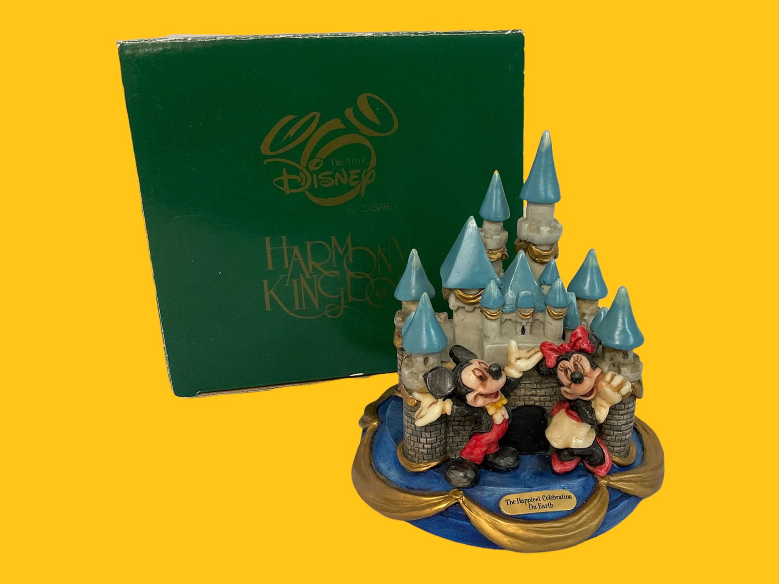 Harmony Kingdom Walt Disney World The Happiest Celebration on Earth Limited Edition: Harmony Kingdom The Happiest Celebration on Earth Limited Edition of 500, Measures 5" diameter, 5 1/2" H, Condition very good, see photographs