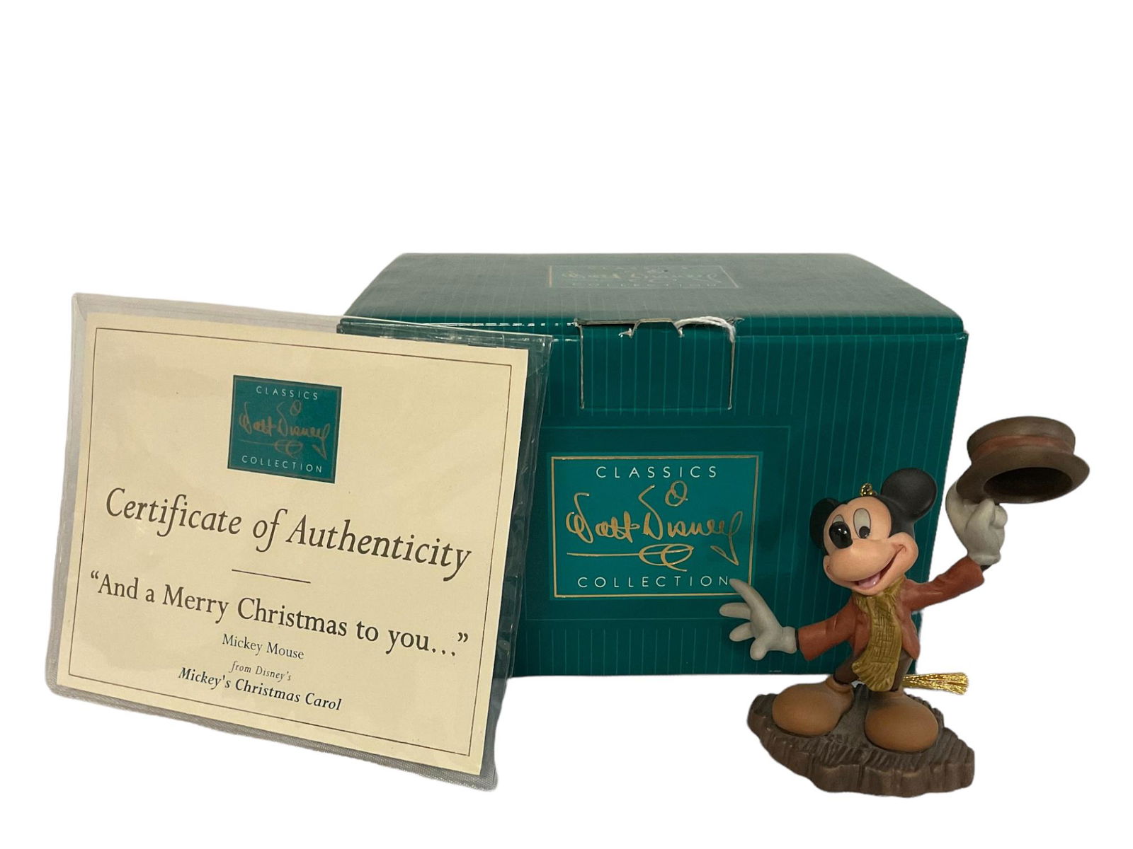 Walt Disney Classics Collection Mickey Mouse Mickey's Christmas Carol Ornament with COA and Box (1 of 9)